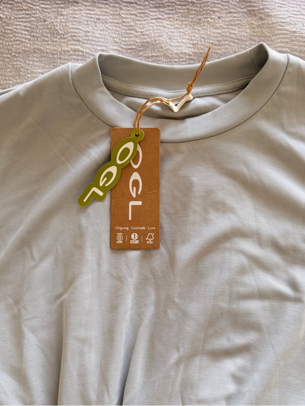 NWT! OGL Light Sage Grey Crewneck Top, Size S - Picture 8 of 8
